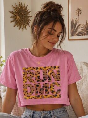 🎀 Pink & Leopard Print RUN DMC Tee 🎀  100% Cotton